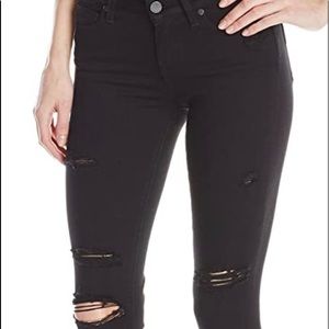 Black Distressed Knee Jeans